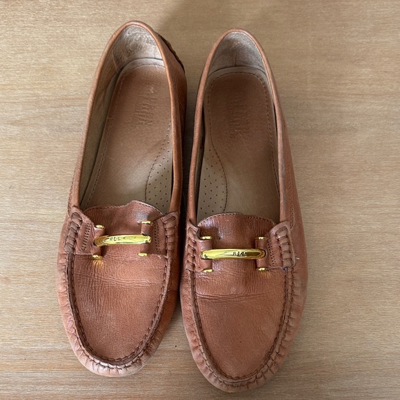 Ralph Lauren Other - Ralph Lauren Men’s Caliana-fl-csl Tan Leather Loafers with Gold Accents